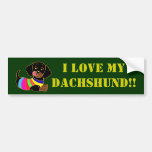 Pegatina Para Coche Dibujo animado 2 del Dachshund