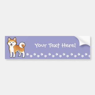 Pegatina Para Coche Dibujo animado Akita Inu/Shiba Inu