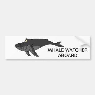 Pegatina Para Coche Dibujo animado de la ballena jorobada