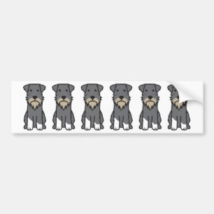 Pegatina Para Coche Dibujo animado del perro del Schnauzer miniatura