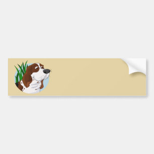 Pegatina Para Coche Dibujo animado el oler Basset Hound