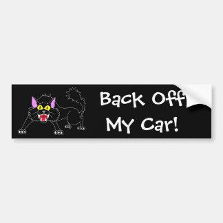 Pegatina Para Coche Dibujo animado enojado del gato negro que silba