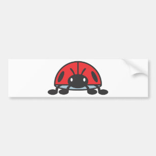 Pegatina Para Coche Dibujo animado rojo fresco de la mariquita