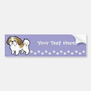Pegatina Para Coche Dibujo animado Shih Tzu (perrito cortado)