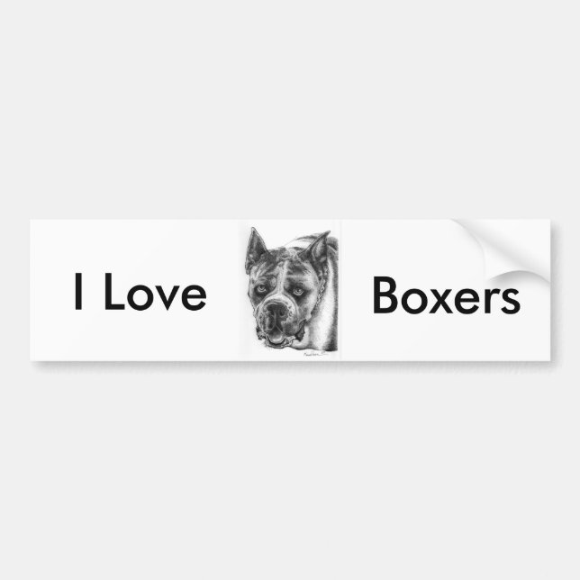 Pegatina Para Coche Dibujo de Boxer (Frente)