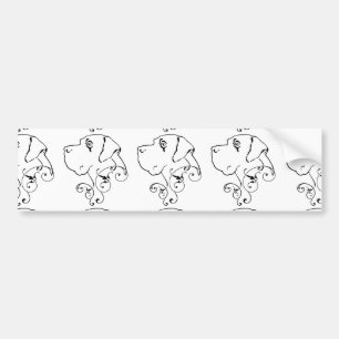 Pegatina Para Coche Dibujo de cabeza de Gran Danés