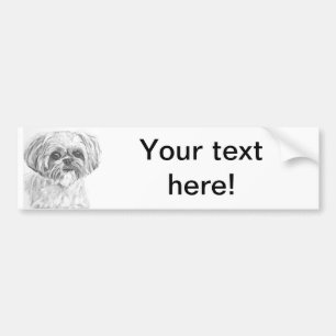 Pegatina Para Coche Dibujo de Shih Tzu