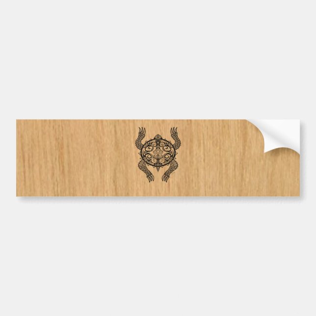Pegatina Para Coche Dibujo de tortuga (Frente)