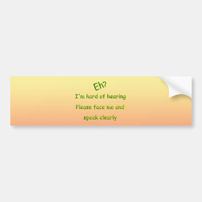 Pegatina Para Coche Difícil de escuchar (Frente)