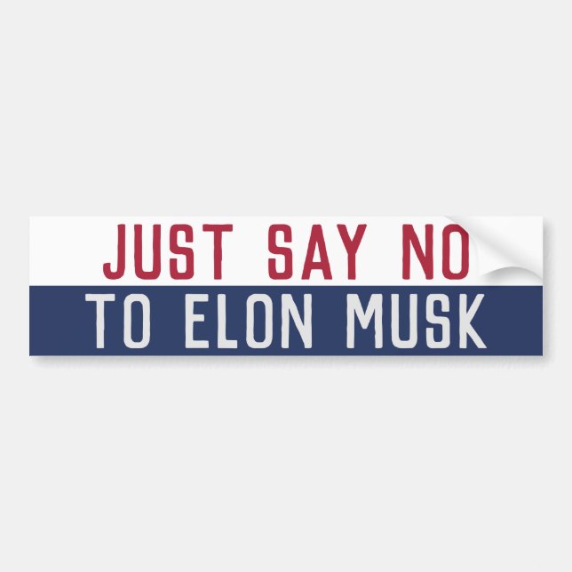 Pegatina Para Coche Dile no a Elon Musk (Frente)