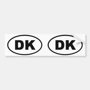 Pegatina Para Coche Dinamarca DK Ovalado europeo