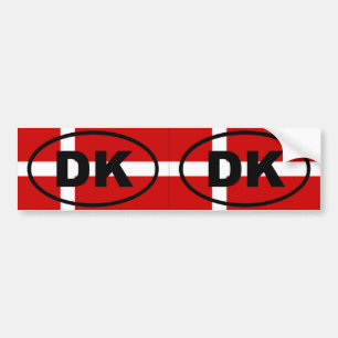 Pegatina Para Coche Dinamarca - DK - óvalo europeo