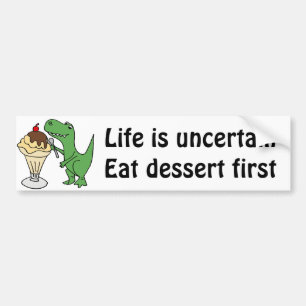 Pegatina Para Coche Dinosaurio de T-Rex que come el helado del helado