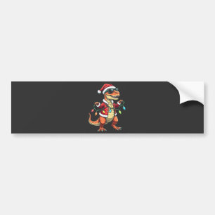 Pegatina Para Coche Dinosaurio envuelto con Navidades ilumina Santa Ha