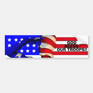 Pegatina Para Coche ¡DIOS BENDICE A NUESTRAS TROPAS!! … Bumperstick