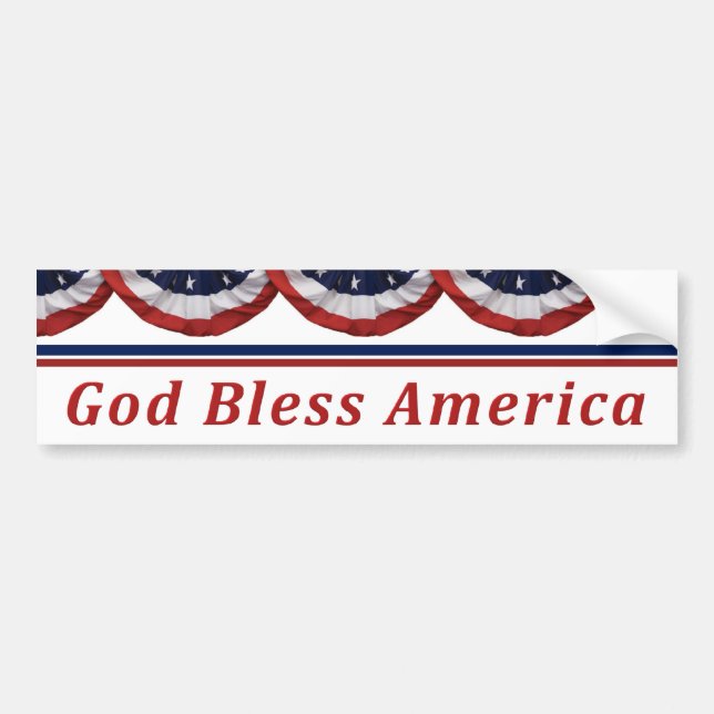 Pegatina Para Coche Dios bendice la bandera americana patriótica de (Frente)