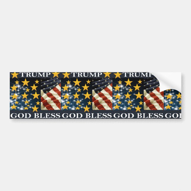 PEGATINA PARA COCHE DIOS BLESS TRUMP (Frente)