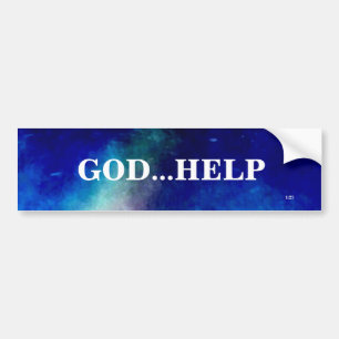 PEGATINA PARA COCHE DIOS HELP BUMPER STICKER