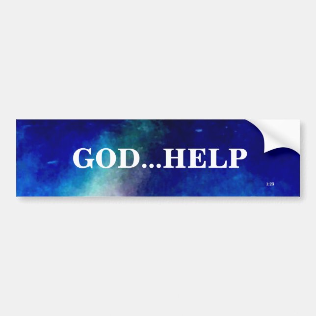PEGATINA PARA COCHE DIOS HELP BUMPER STICKER (Frente)