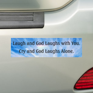 Pegatina Para Coche Dios ríe irreverente gracioso