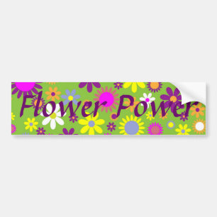 Pegatina Para Coche Diseñador floral del flower power retro alegre