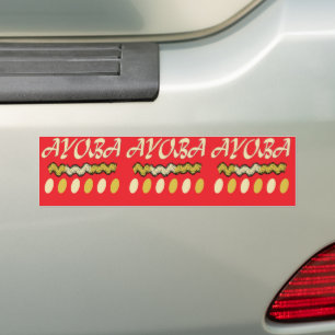 Pegatina Para Coche Diseño ayoba africano rojo brillante y mostaza