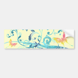Pegatina Para Coche Diseño azul bonito de las mariposas hermosas