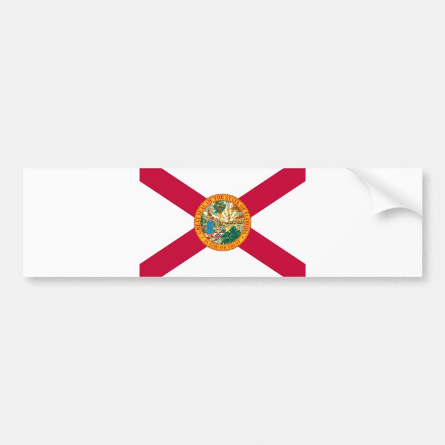 Pegatina Para Coche Diseño de bandera del estado de Florida (Frente)