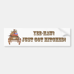 Pegatina Para Coche Diseño de Boda occidental Bumper Sticker