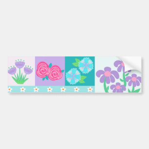 Pegatina Para Coche Diseño de flores vibrantes en flor