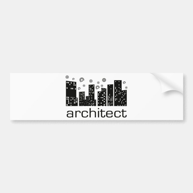 Pegatina Para Coche ¡Diseño de Guay de los edificios del arquitecto! (Frente)