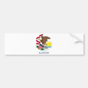 Pegatina Para Coche Diseño de la bandera del estado de Illinois