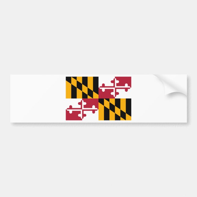 Pegatina Para Coche Diseño de la bandera del estado de Maryland (Frente)