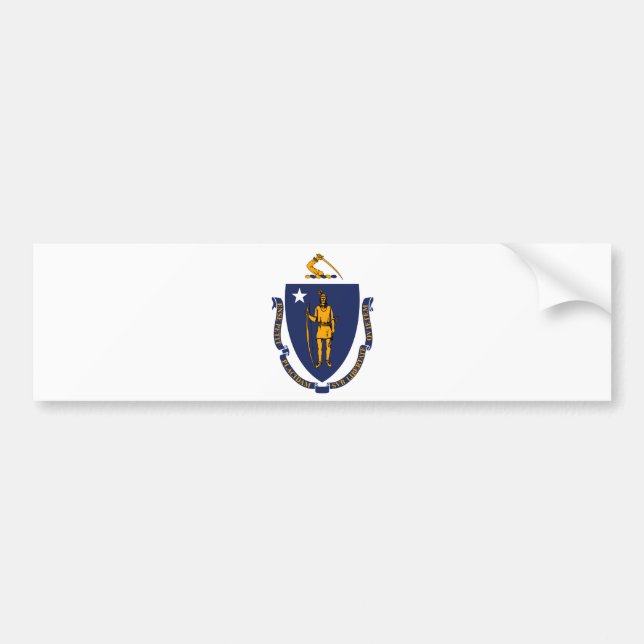 Pegatina Para Coche Diseño de la bandera del estado de Massachusetts (Frente)
