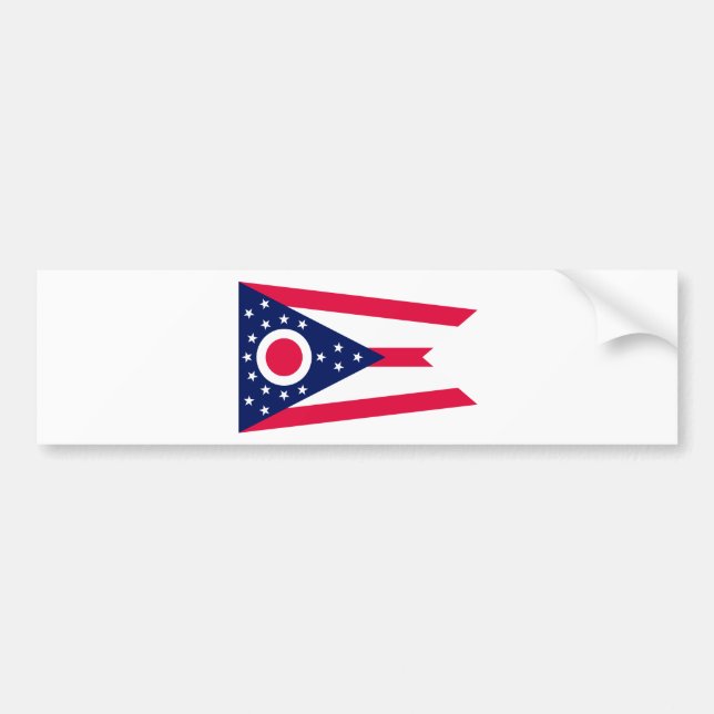 Pegatina Para Coche Diseño de la bandera del estado de Ohio (Frente)