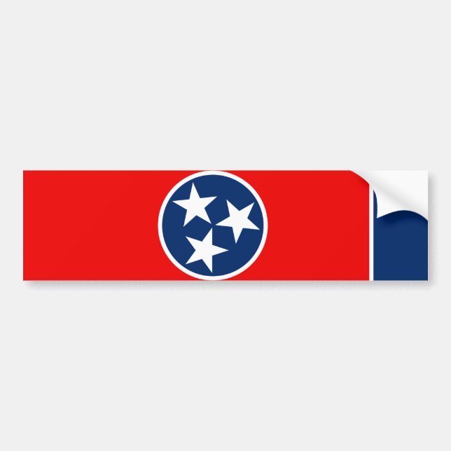 Pegatina Para Coche Diseño de la bandera del estado de Tennessee (Frente)