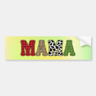 Pegatina Para Coche Diseño de patrón de cuadros de Mama Christmas