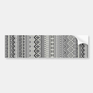 Pegatina Para Coche Diseño de patrones aztecos de color gris claro