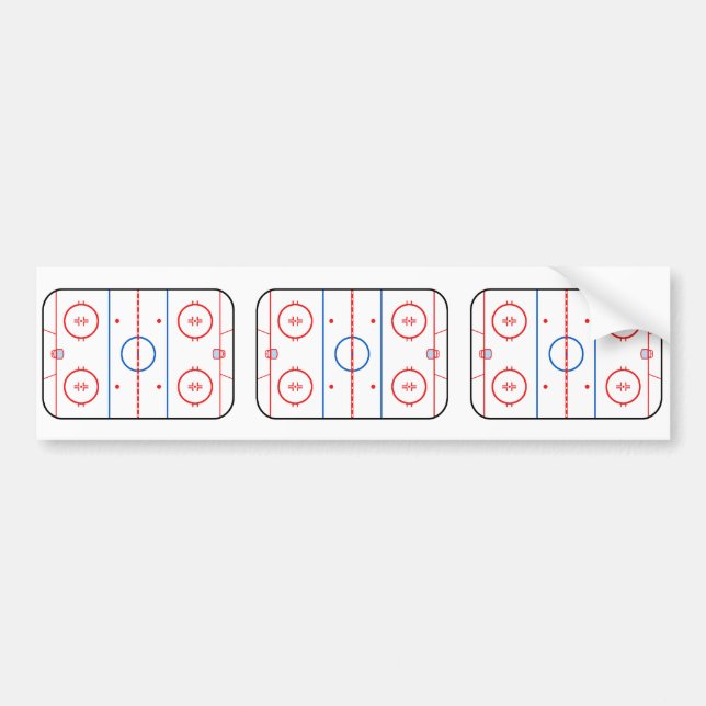 Pegatina Para Coche Diseño de un juego de hockey sobre hielo con diagr (Frente)