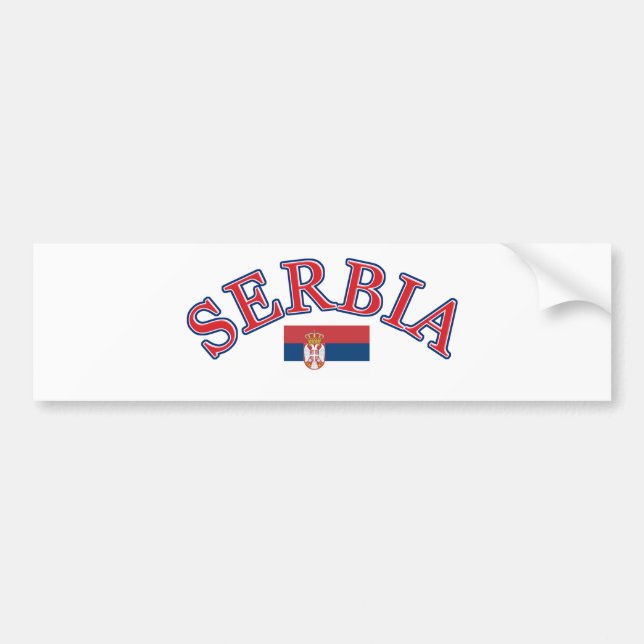 Pegatina Para Coche Diseño del fútbol de Serbia (Frente)