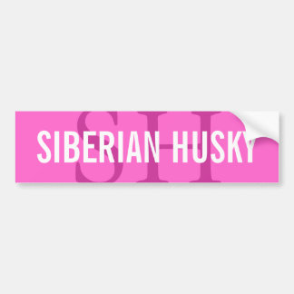 Pegatina Para Coche Diseño del monograma de la raza del husky