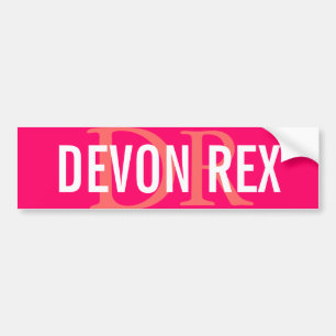 Pegatina Para Coche Diseño del monograma del gato de Devon Rex