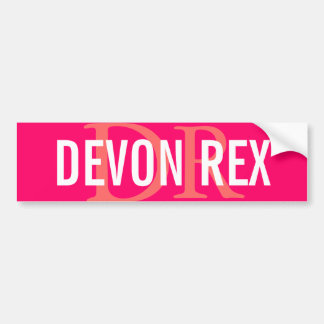 Pegatina Para Coche Diseño del monograma del gato de Devon Rex