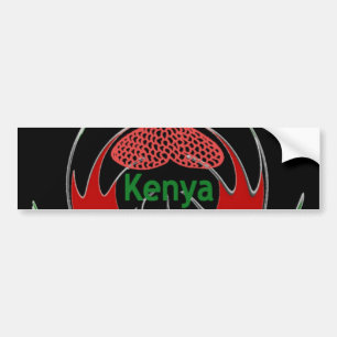 Pegatina Para Coche Diseño Escudo keniano: Bandera de mariposa.