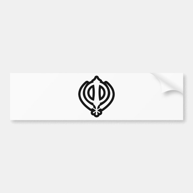 Pegatina Para Coche Diseño sikh del Punjabi del Sikhism de Khanda (Frente)