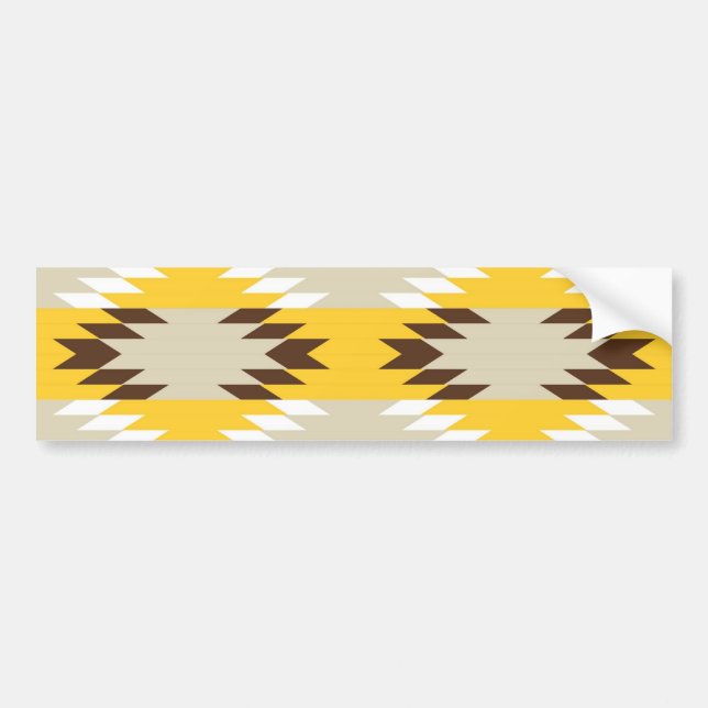 Pegatina Para Coche Diseños Aztec Tribal Amarillo Marrón Nativo Americ (Frente)