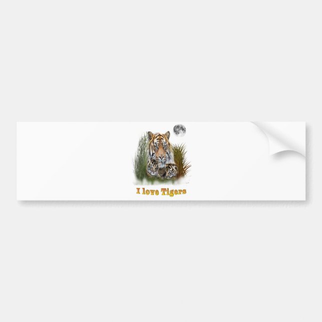 Pegatina Para Coche Diseños de tigres (Frente)
