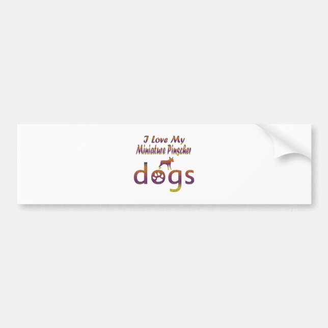 Pegatina Para Coche Diseños del Pinscher miniatura (Frente)