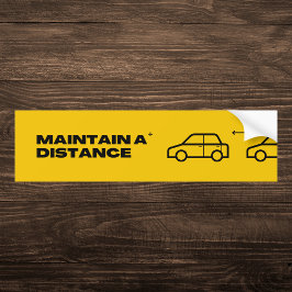 Pegatina Para Coche Distancia de mantenimiento de amarillo negrita
