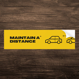 Pegatina Para Coche Distancia de mantenimiento de amarillo negrita
